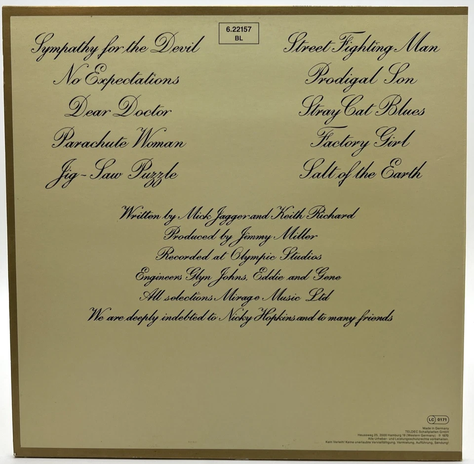 ROLLING STONES "Beggars Banquet" LP 1982  Decca – 6.22157 Decca / Teldec - Image 2 of 4