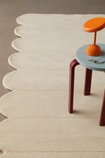 CLOVER WOOL  RUG - CREAM ( LIVING ROOM RUG, SHAPED RUG, RUNNER RUG, KIDS RUG )