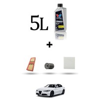 Hoffcar Set Service 3 Filter Und 5L ÖL FüR Alfa Romeo Giulia (952) 2.0 Turbo 1