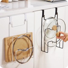 Hanging Pot Lid Rack for Cupboard Door Cutting Board Storage Shelf Kitchen Organ