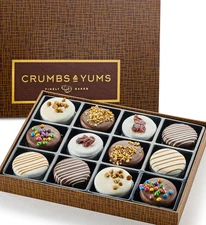 Holiday Christmas Cookies Gift Basket - 12 Gourmet Chocolate Covered Sandwich Co