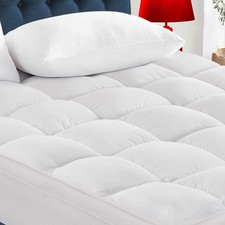 Extra Thick Cooling Mattress Topper - Soft Pillow Top Bed Pad for Back Pain, 8-2
