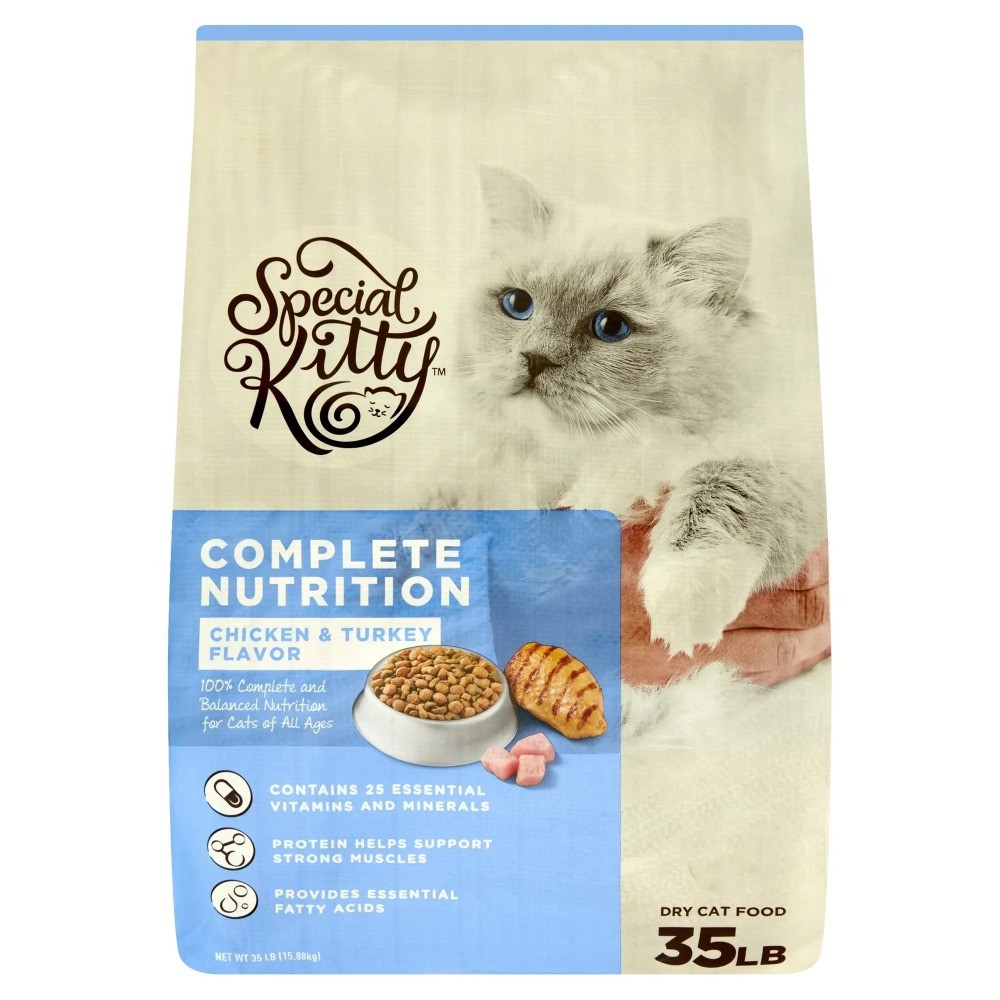 Complete Nutrition Chicken Turkey Flavor Dry Cat Food 35 lb Bag