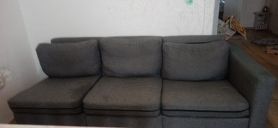 Grey Yaheetech 3-Seater Sofa Guest Sofa Modern Couch Comfortable Padding