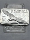 VINTAGE America Land Of The Free - Silver 1oz Bar -1982  American Argent Mint