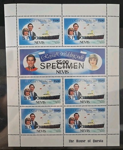 Nevis, Royalty Wedding 1981 , MNH 3 Mini Sheets SPECIMENS - Picture 3 of 3
