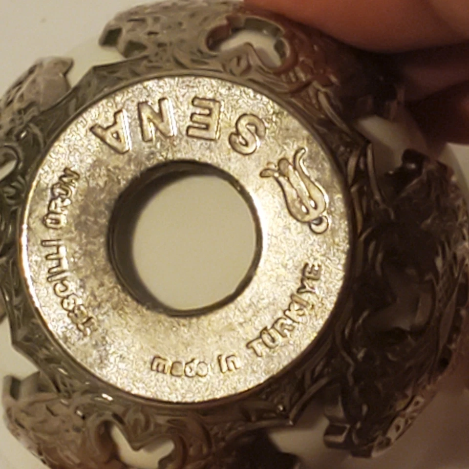 Juego turco de taza de té o café espresso Sena Tescilli plateada y cerámica Foto 4 de 4