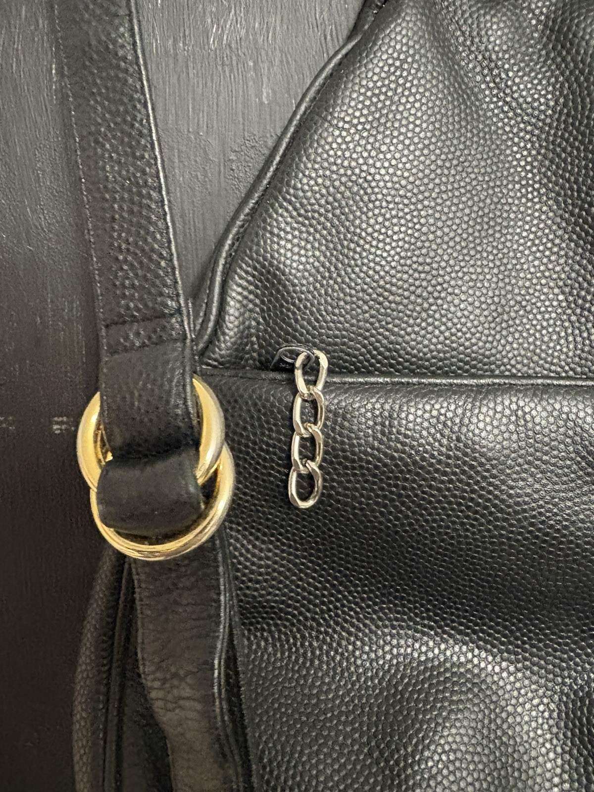 Vintage Chanel Backpack Black Leather Rare Authentic image 9