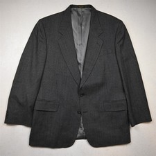 Oscar de la Renta 42R Gray Houndstooth Wool Mens Blazer Suit Jacket Sport Coat