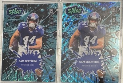 2025 Wild Card Splat - Cam Skattebo (2) Blue Island Spill 10/10 And Wave 7/9