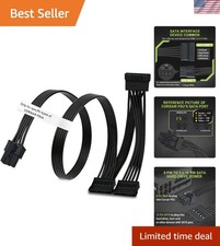 SATA Power Cable for PSUs, 6 Pin to 3X 15 Pin SATA Hard Drive Power Adapter S...