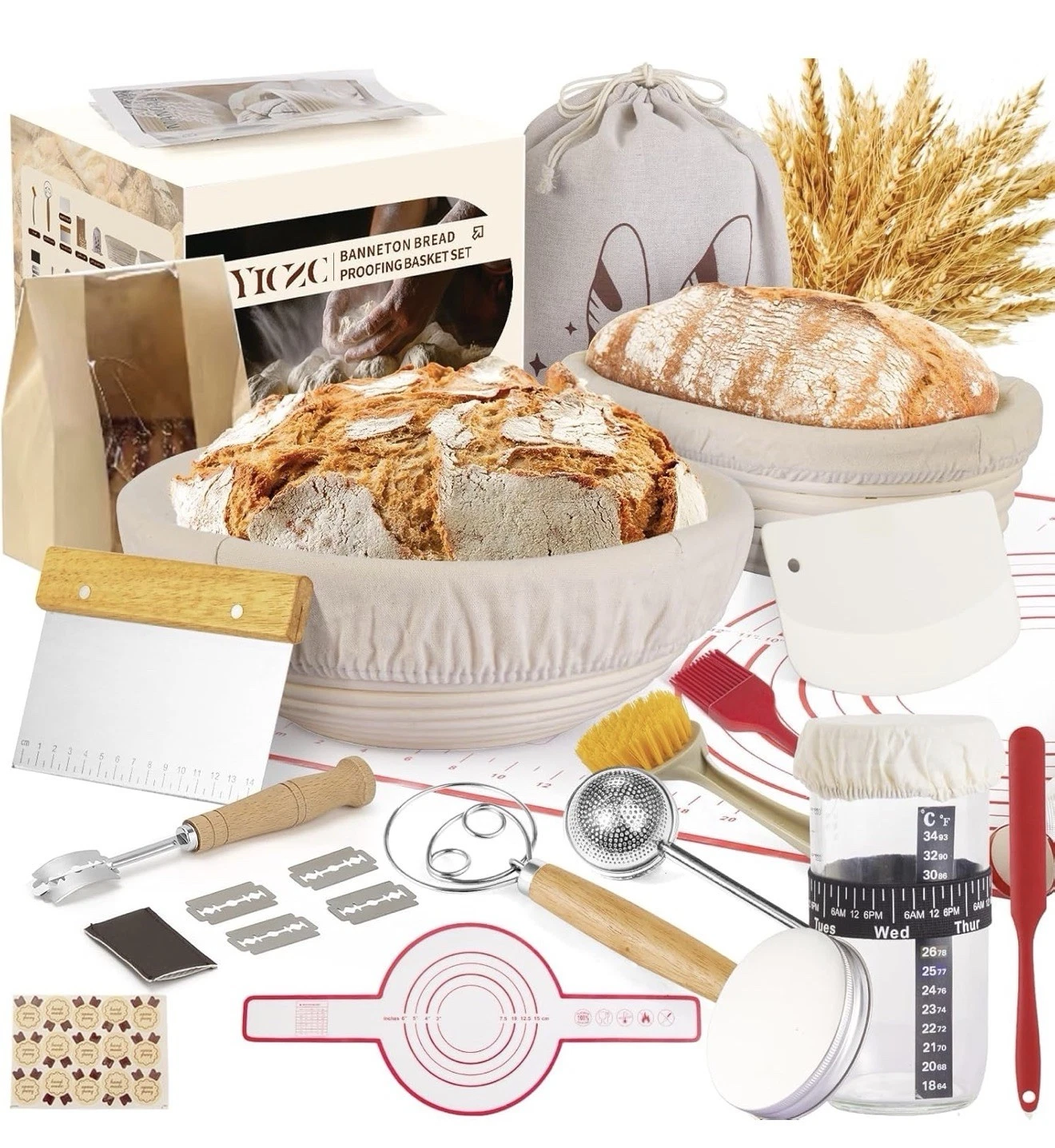 Master Baker Sourdough Starter Kit All-Inclusive Set with Dutch Oven for Bread