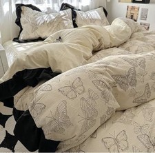 Extraordinary Butterfly Cotton Duvet Cover Set Hidden Zipper 20in Pillowcase