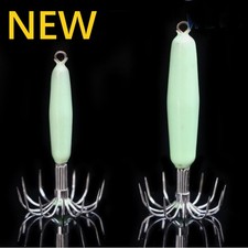 10PCS 12 Claw Squid Jig Fishing Hook Night Luminous Octopus Bait Lure 12-96g