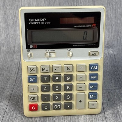 Sharp CS-2128H Twin Power Taschenrechner Tisch großes Display Vintage getestet