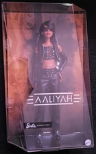 🎤🎵Barbie Signature AALIYAH 11.5” Collectible Doll in Black Faux Leather Outfit