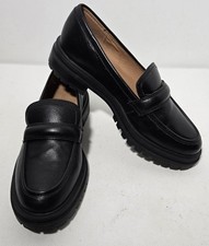 Madewell The Bradley Lug Sole Loafers Black Dark Academia Preppy Chunky Sz 8.5