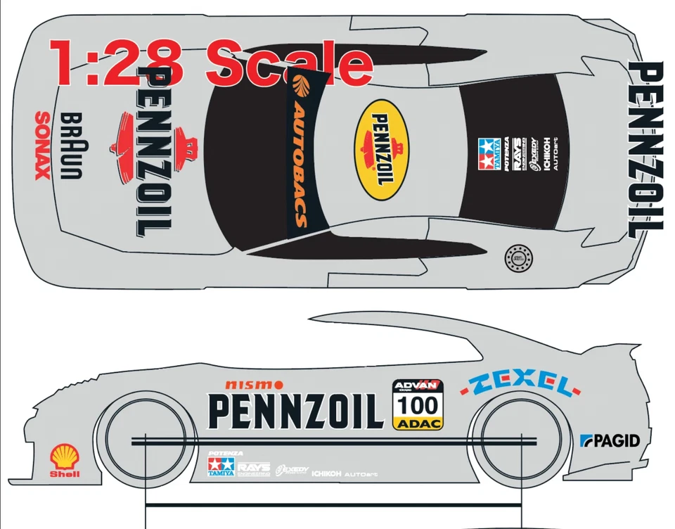 1x P E N N Racing Water Slide Decal White Toner 1/24 - 1/28 RC Model Dicast #361 - Image 3 of 4