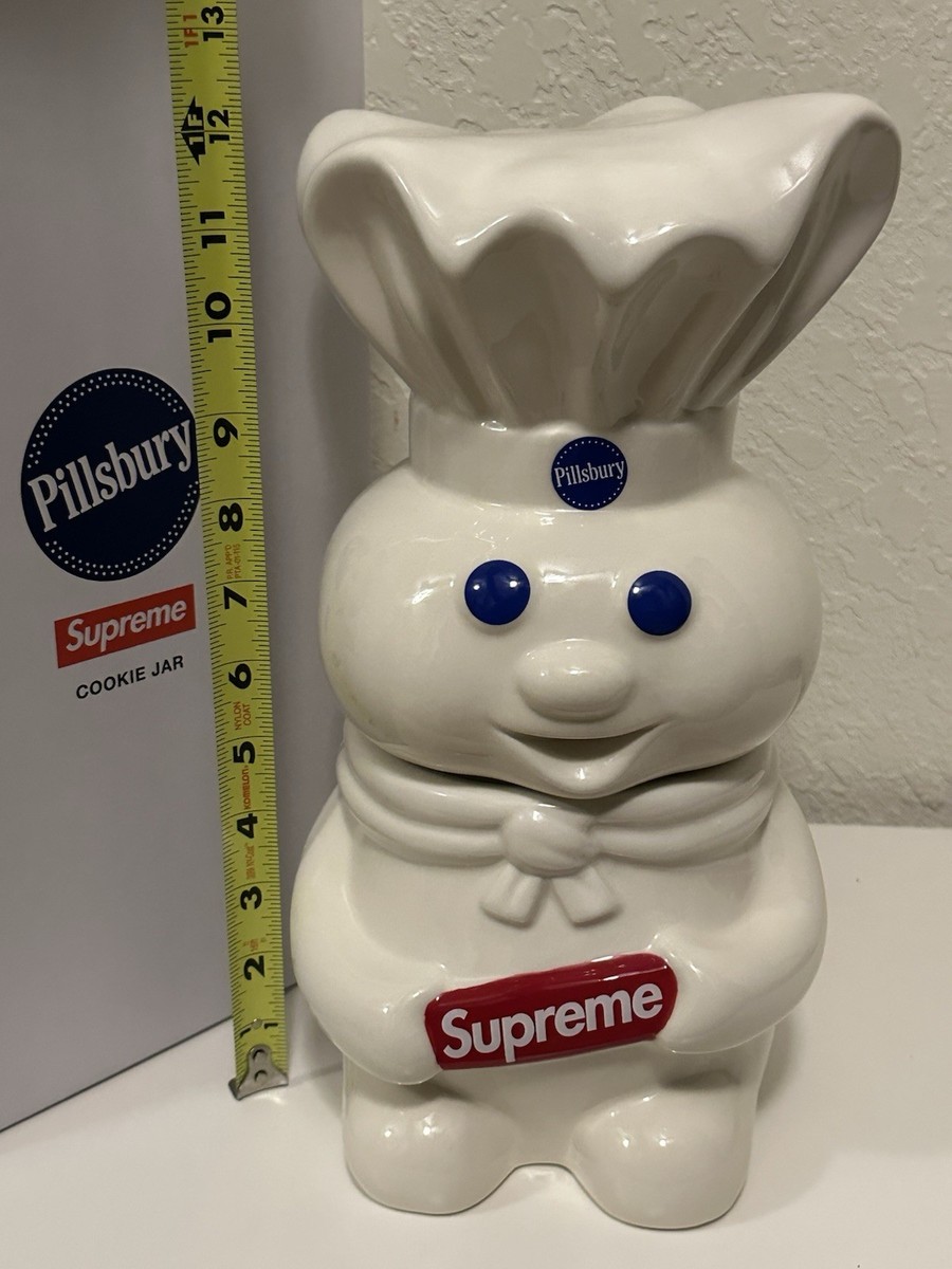 NEW** Supreme x Pillsbury Doughboy Ceramic Cookie Jar W/ Silicone