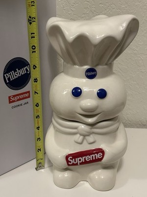NEW** Supreme x Pillsbury Doughboy Ceramic Cookie Jar W/ Silicone
