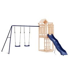 Swing Set Outdoor Backyard Wooden Playground Equipment for Kids Age 3-8 vidaXL