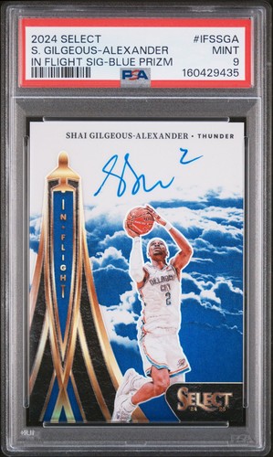 2024-25 Select In Flight Blue Prizm 6/49 Shai Gilgeous-Alexander Auto PSA 9 BB2