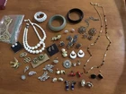 Vintage Lot Of Costume Jewelry MIL’s And Grandmothers Earrings, Brooches