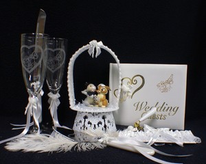 Thumper Disney Wedding Cake Topper Lot Glasses Server Set Guest