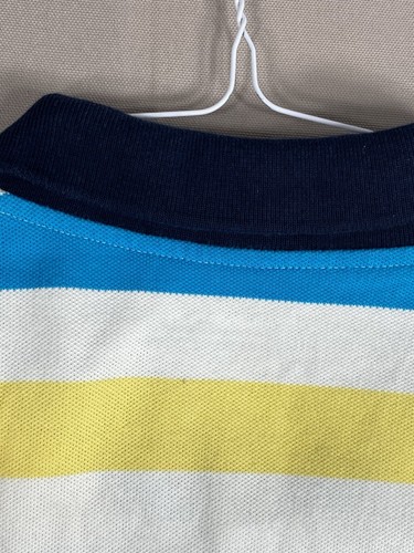 Lands End Polo Shirt Mens XLT White Yellow Blue Traditional Fit Short Sleeve - Picture 11 of 12