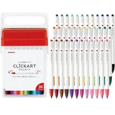 ZEBRA Water-based Marker Clickart 36-Color Set with Case WYSS22-36C-N from Japan