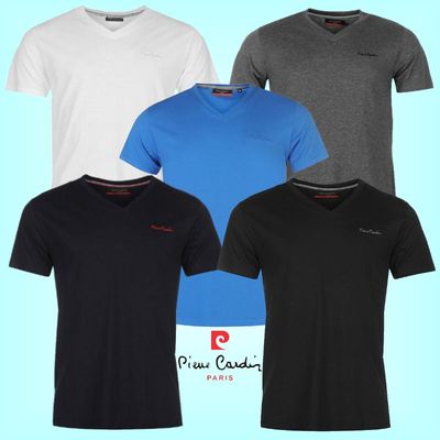 Herren T-Shirt ''PIERRE CARDIN'' V-Ausschnitt Stickerei Brust Polo NEU