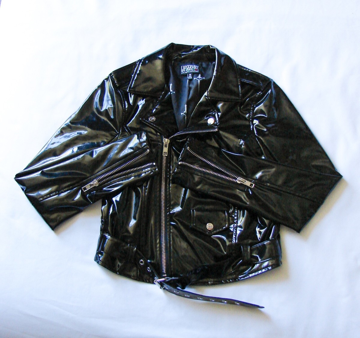 FETISH LIP SERVICE ブラックジャケット Women's Lip Service Black Cropped FN Vinyl PU Fetish Gothic Moto