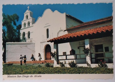 California Postcard Mid 1900s Original Rare San Diego Mission de Alcala Fashion 