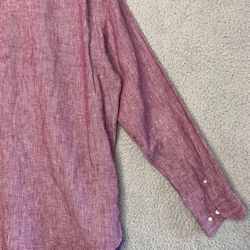 Report Collection 100% Linen Button-Up Shirt Men's Sz L Purple Lavender - Picture 14 of 18