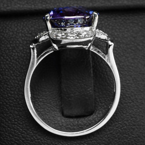 Bicolor Blue Purple Sapphire 9.03Ct 925 Sterling Silver White Gold Plated Rings - Picture 6 of 9