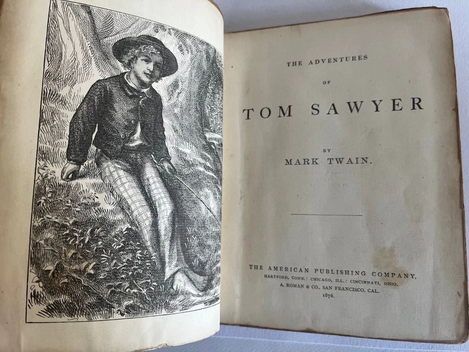 Mark TWAIN /The Adventures of TOM SAWYER, 1876, Early First Edition, Leather - Image 2 of 4