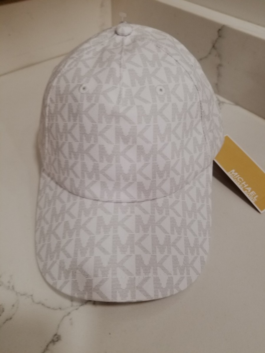 NWT Michael Kors White MK Logo Monogram Strap Back Baseball  display picture 2