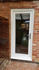  WHITE UPVC FRONT BACK DOOR  ANY SIZE AVAILABLE  CLEAR OR OBSCURE GLASS NEW 