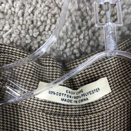 Arrow Easy Care Dress Shirt Men's 18-18.5 Brown Black Long Sleeve Houndstooth - Picture 4 of 8