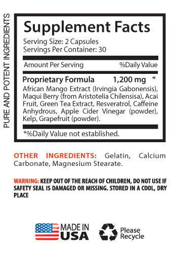 African Mango 1200 Acai Fruit Blend Cleansing Extract 2 Bottles - 120 Capsules - Picture 2 of 2