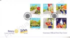 GUERNSEY FDC FIRST DAY COVER 2023 ROTARY CLUB 100 YEARS STAMP SET