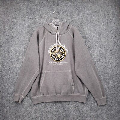 Dela Hoya Vs Mayweather Hoodie Mens L Large Gray Beimar The World Awaits Fleece