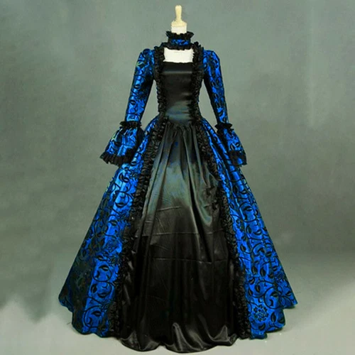 Retro Women's Medieval Victorian Dress Costume Party Renaissance Dress Ball Gown - Picture 20 of 27