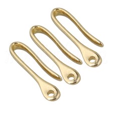 3pcs 7.2cm Brass Keychain Belt U Hook Golden