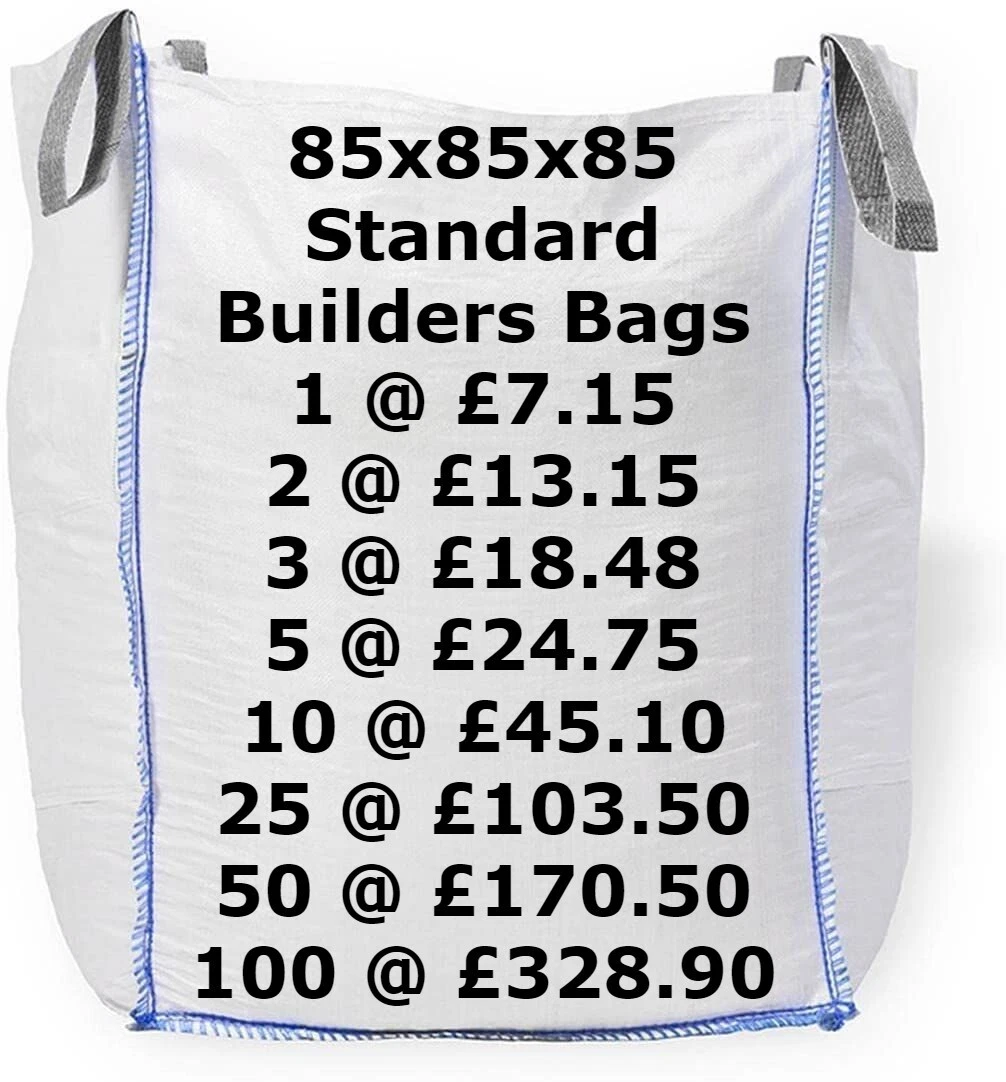 One Tonne FIBC Dumpy Bags Bulk Jumbo Builders Tunnel Lift Garden