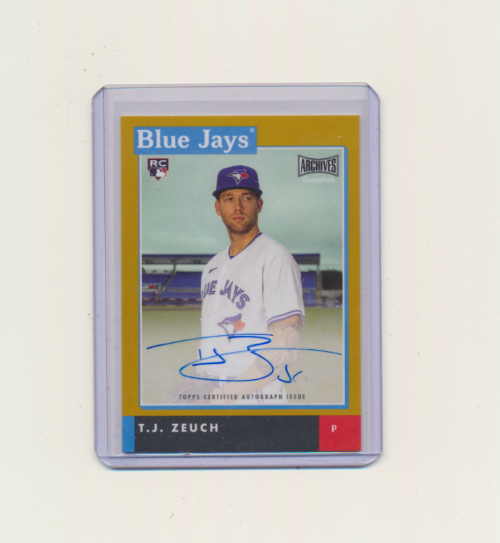 2020 Topps Archives Snapshots Auto Gold /10 Blue Jays RC T.J.
