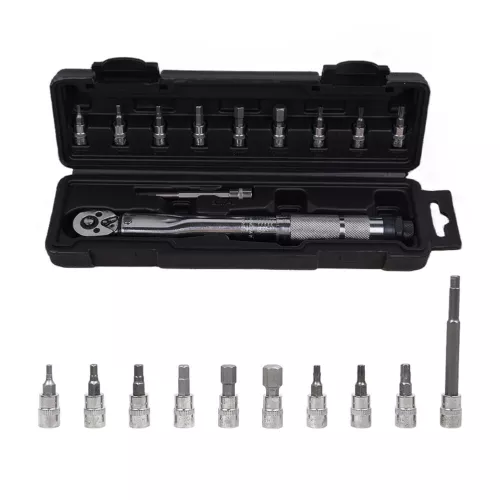 Drehmomentschlüssel 1/4" 1-25 Nm Drehmomentschüssel Set für Fahrrad & Motorrad