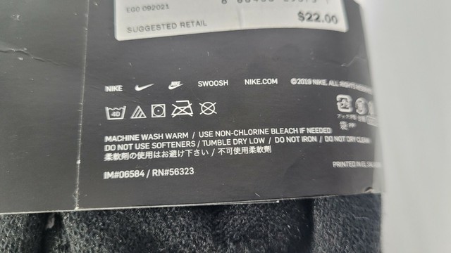 Nike Socks Dri-fit Crew Everyday Plus Cushioned Black 6 Pairs Sx6897 010 Size L for sale online 