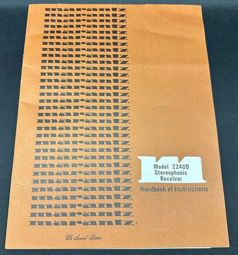Vintage Marantz  Model 2240B Original Manual, Poster Schematic Warranty Complete - Picture 1 of 9