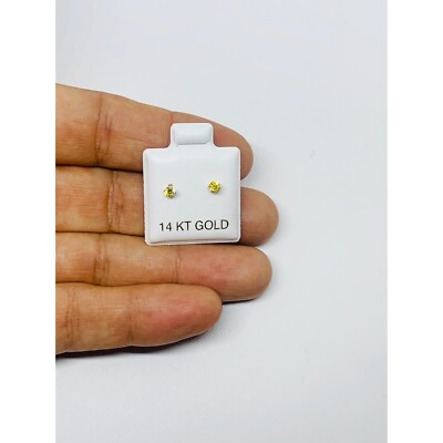 Echt 14k Gold Ohrringe Schraubverschluss 3mm - Aretes dormilonas oro tornillo bebe